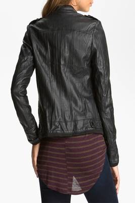 women's black napa leather biker jacket classic moto zip style fine 2
