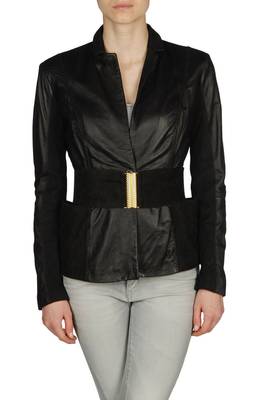 women's black napa leather biker jacket classic moto zip style pro 1