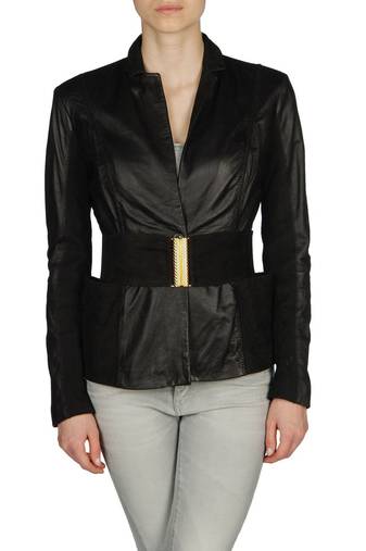 Women black 100% lambskin leather jacket biker motorcycle napa leather jacket-lc-113