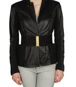 women's black napa leather biker jacket classic moto zip style pro