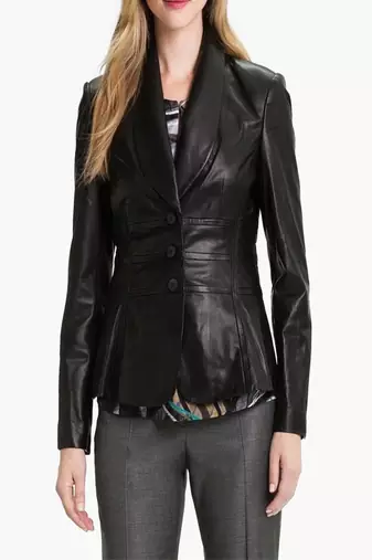 Women black 100% lambskin leather jacket biker motorcycle napa leather jacket-lc-114