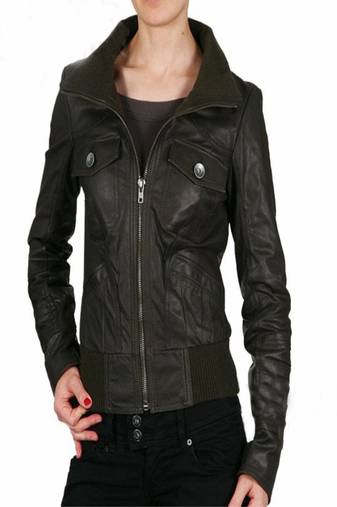 Women black 100% lambskin leather jacket biker motorcycle napa leather jacket-lc-115