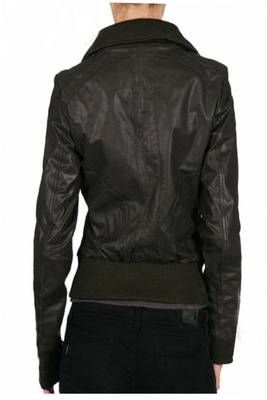 women's black napa leather biker jacket classic moto zip style advanced 2