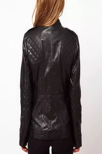 women's black napa leather biker jacket hooded biker silhouette premium