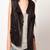 Women black 100% lambskin leather jacket biker motorcycle napa sleeveless leather jacket-lc-118