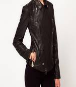 women's black napa leather biker jacket classic moto zip style premium exclusive