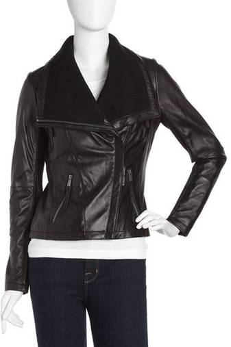 Women black 100% lambskin leather jacket biker motorcycle napa leather jacket-lc-126