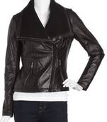 women's black napa leather biker jacket classic moto zip style premium authentic