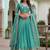 Wonderful Sea Green Floral Embroidery Organza Lehenga Choli With Dupatta