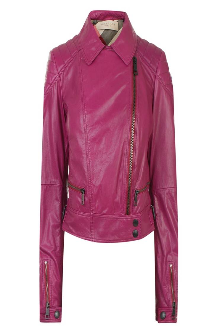 Women pink 100% lambskin leather jacket biker motorcycle napa leather jacket-lc-128