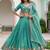 Wonderful Sea Green Floral Embroidery Organza Lehenga Choli With Dupatta