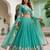 Wonderful Sea Green Floral Embroidery Organza Lehenga Choli With Dupatta