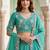 Wonderful Sea Green Floral Embroidery Organza Lehenga Choli With Dupatta