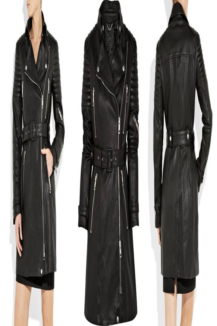 Women black 100% lambskin leather jacket biker motorcycle napa leather coatlc-129
