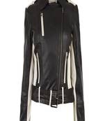women's black napa leather biker jacket classic moto zip style premium refined