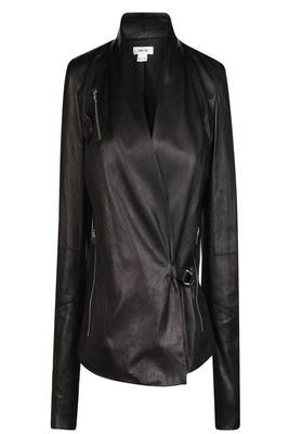 women's black napa leather biker jacket classic moto zip style premium elegant 1