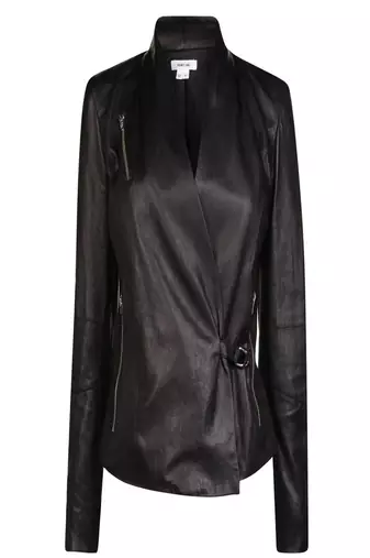 Women black 100% lambskin leather jacket biker motorcycle napa leather coatlc-133