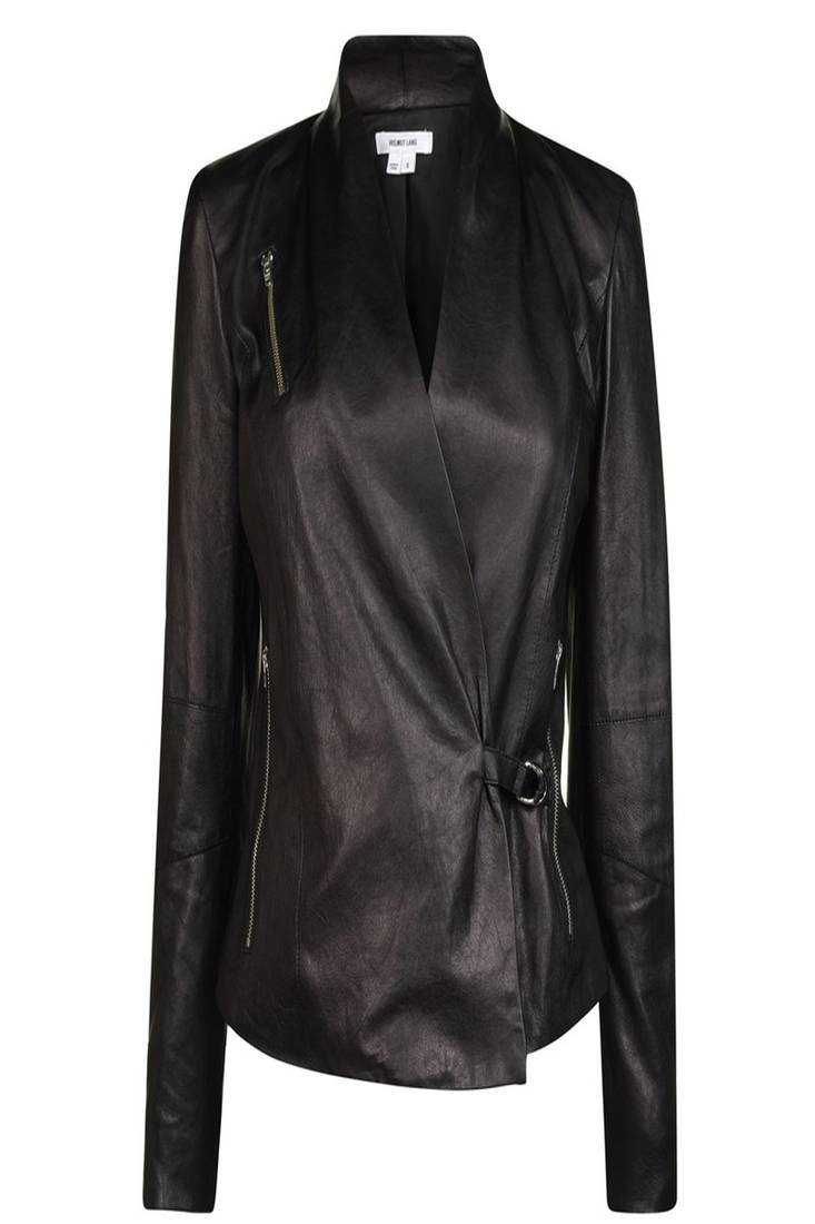 Women black 100% lambskin leather jacket biker motorcycle napa leather coatlc-133