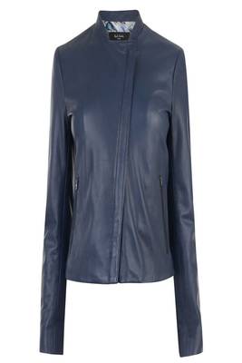 women's navy blue napa leather biker jacket classic moto zip exclusive 1