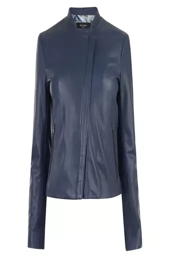 Women navy blue 100% lambskin leather jacket biker motorcycle napa leather coatlc-135