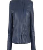 women's navy blue napa leather biker jacket classic moto zip exclusive