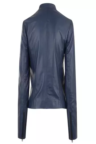 women's navy blue napa leather biker jacket classic moto zip exclusive