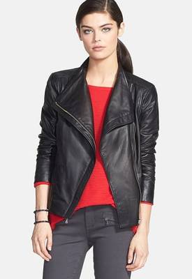 women's black napa leather biker jacket classic moto zip style premium classic 1
