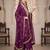 Purple silk readymade suit with embroidery & diamond work