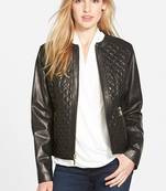 women's black napa leather biker jacket classic moto zip style premium luxury
