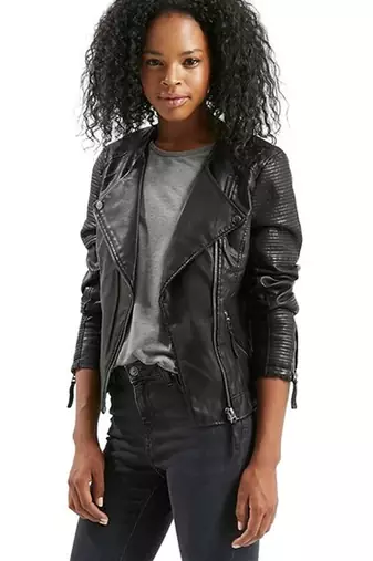 Women black 100% lambskin leather jacket biker motorcycle napa leather coatlc-144