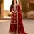 Maroon silk readymade suit with embroidery & diamond work