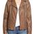 Women brown 100% lambskin leather jacket biker motorcycle napa leather coatlc-145