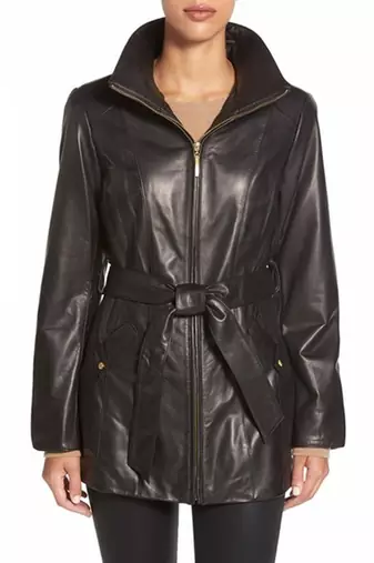 Women black 100% lambskin leather jacket biker motorcycle napa leather coatlc-146