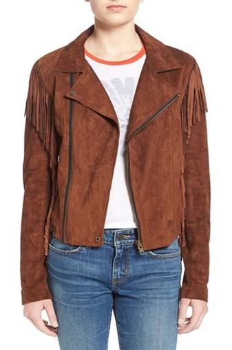 Women brown 100% lambskin leather jacket biker motorcycle napa leather coatlc-147