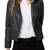 Women black 100% lambskin leather jacket biker motorcycle napa leather jacket lc-149