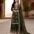 Mehendi silk readymade suit with embroidery & diamond work