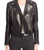 women's black napa leather biker jacket classic moto zip style premium unique