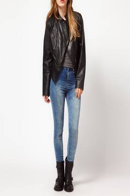 women's black napa leather biker jacket classic moto zip style premium special 1