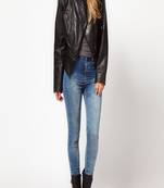 women's black napa leather biker jacket classic moto zip style premium special