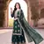 Teal blue silk readymade suit with embroidery & diamond work