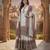 Purple & white georgette readymade suit with embroidery & sequence work