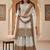 Brown & white georgette readymade suit with embroidery & sequence work