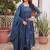 Dazzling Teal Blue Embroidered Cotton Festive Wear Pant Suit