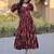 Fantastic Maroon Printed Cotton Casual Wear Dress