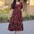 Fantastic Maroon Printed Cotton Casual Wear Dress