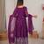Wine Purple Faux Georgette Anarkali Suit Set with Sequin Thread Embroidery