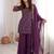 Beautiful Purple Sequins Silk Function Wear Pant Suit
