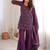 Beautiful Purple Sequins Silk Function Wear Pant Suit