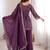 Beautiful Purple Sequins Silk Function Wear Pant Suit