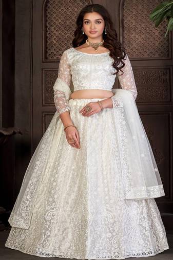 Embroidery Work Net Fabric Lehenga Choli With Net Dupatta